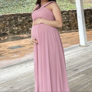 Maternity Altered Azazie Dusty Rose